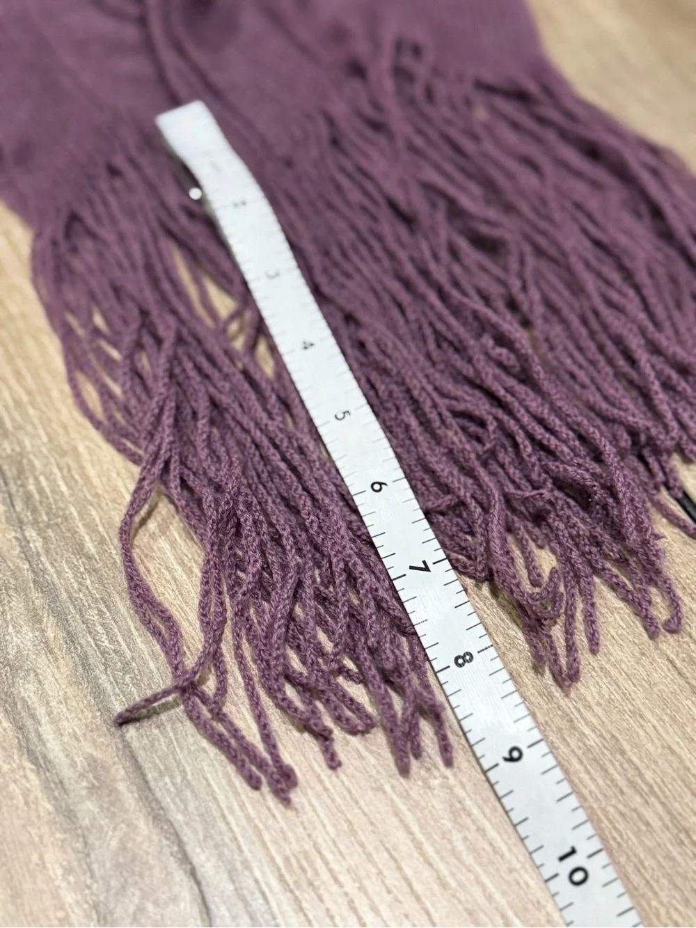 Ruffle Knit Fringe Scarf Plum Long Soft Stretch Wrap Shawl Renee’s NYC